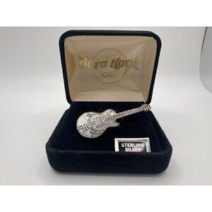 Hard Rock Cafe Sterling Silver Guitar Pin Brooch Nashville in Box